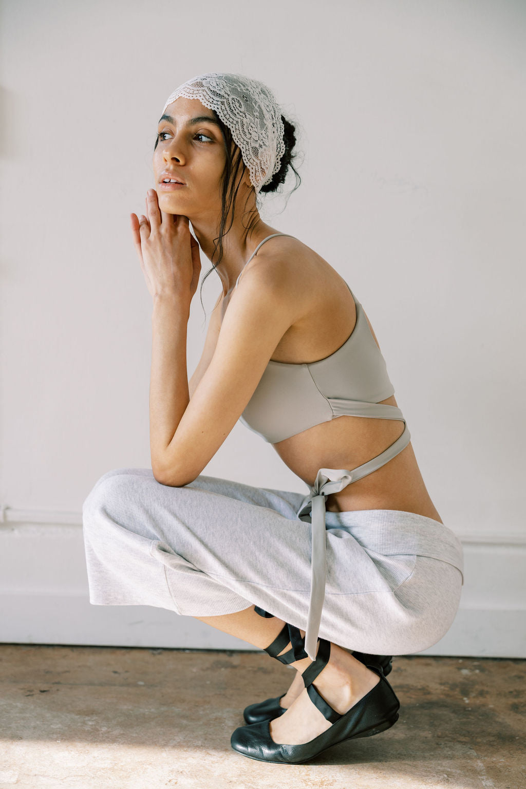 maelys cotton capri in soft grey by plové