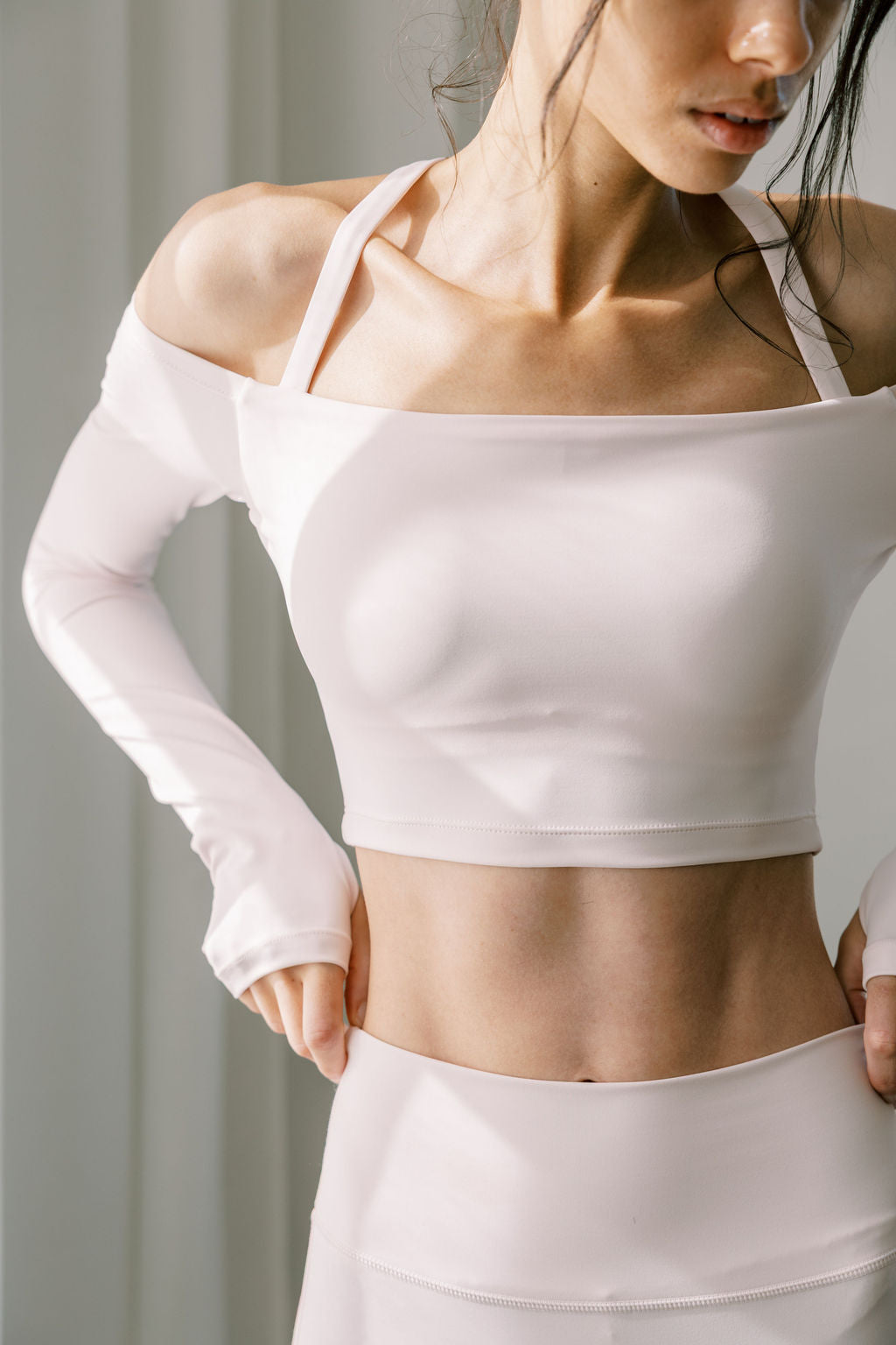 odette off-the-shoulder top in porcelain pink by plové